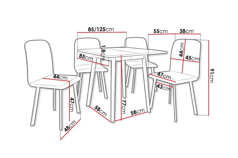 Narberth Spisegruppe - Møbler - Borde - Spisebordssæt