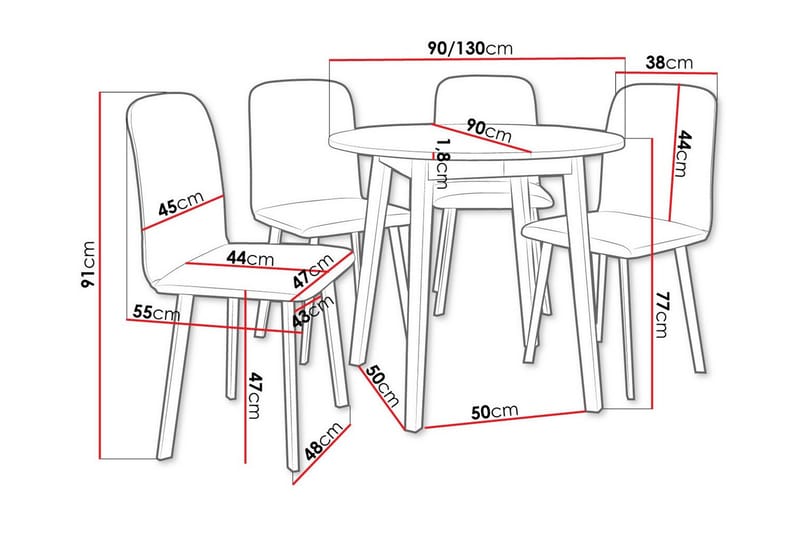 Narberth Spisegruppe - Møbler - Borde - Spisebordssæt