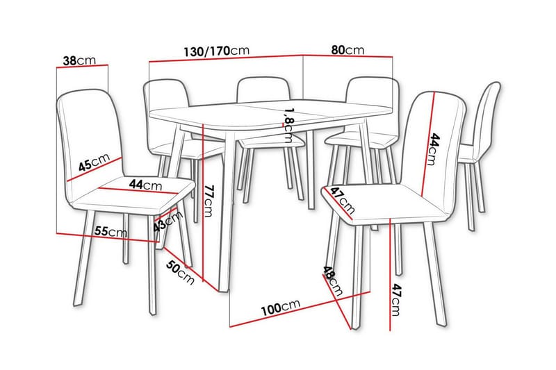 Narberth Spisegruppe - Møbler - Borde - Spisebordssæt