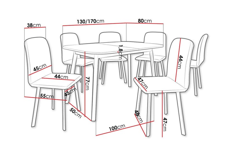 Narberth Spisegruppe - Møbler - Borde - Spisebordssæt