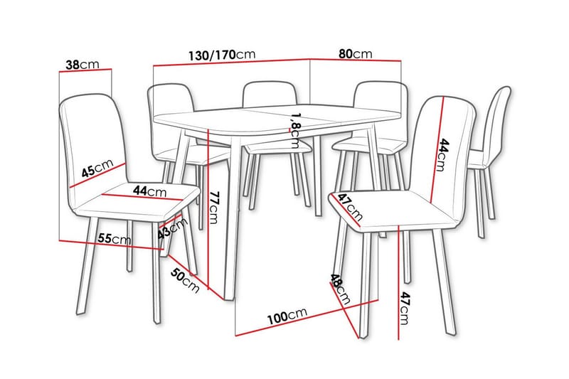 Narberth Spisegruppe - Møbler - Borde - Spisebordssæt