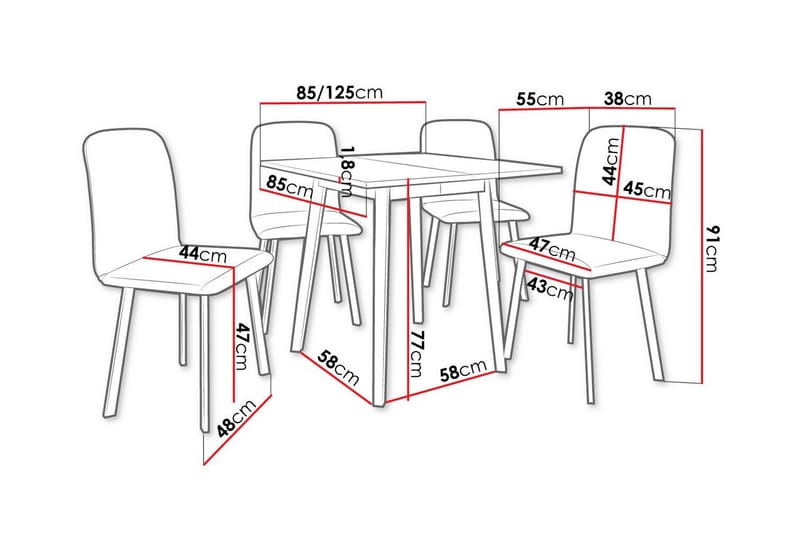 Narberth Spisegruppe - Møbler - Borde - Spisebordssæt