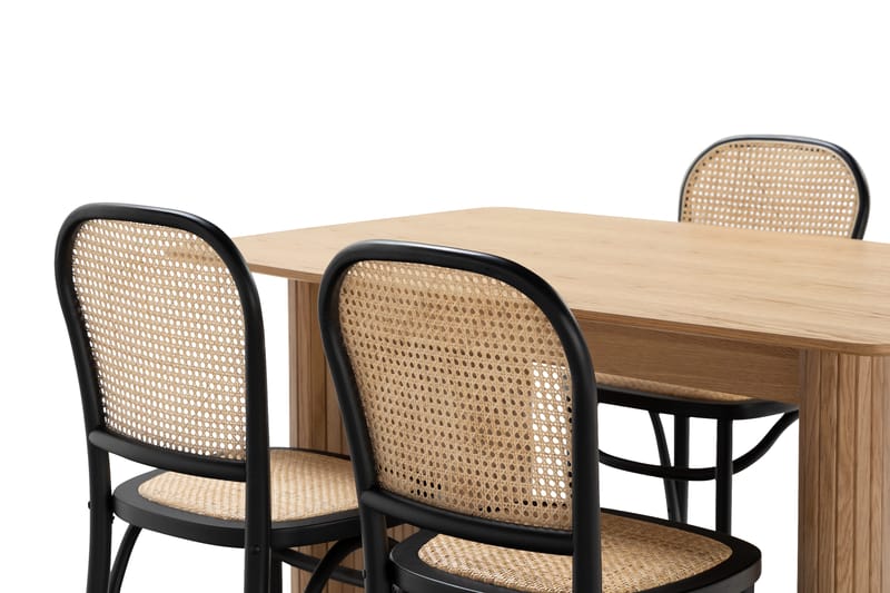 Nixrai Spisebord 140 cm med 4st Bjarshog Spisebordsstol - Eg - Møbler - Borde - Spisebordssæt