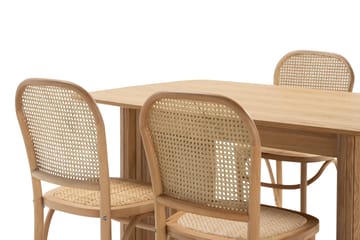Nixrai Spisebord 140 cm med 4st Bjarshog Spisebordsstol - Eg - Møbler - Borde - Spisebordssæt