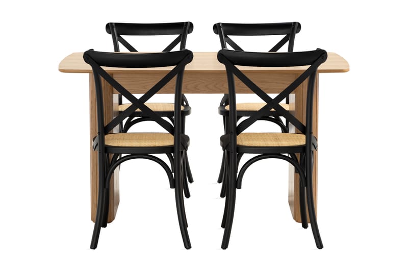 Nixrai Spisebord 140 cm med 4st Kalb Spisebordsstol - Eg - Møbler - Borde - Spisebordssæt