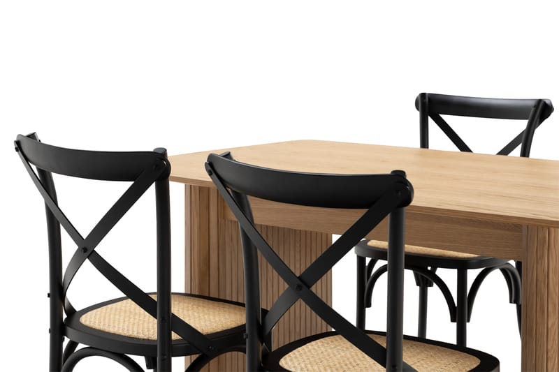 Nixrai Spisebord 140 cm med 4st Kalb Spisebordsstol - Eg - Møbler - Borde - Spisebordssæt