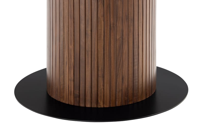 Noira Matbord 120 cm Valnöt Runt med 4st Gemmiano Mat - Brun - Møbler - Borde - Spisebordssæt