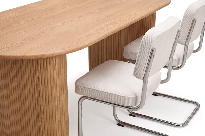Noira spisegruppe rektangulær 180 cm eg med 6 Milva spisestole - Eg - Møbler - Borde - Spisebordssæt