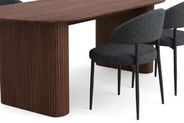 Noira spisegruppe rektangulær 180 cm valnød med 6 Sawako spisestole - Valnød - Møbler - Borde - Spisebordssæt