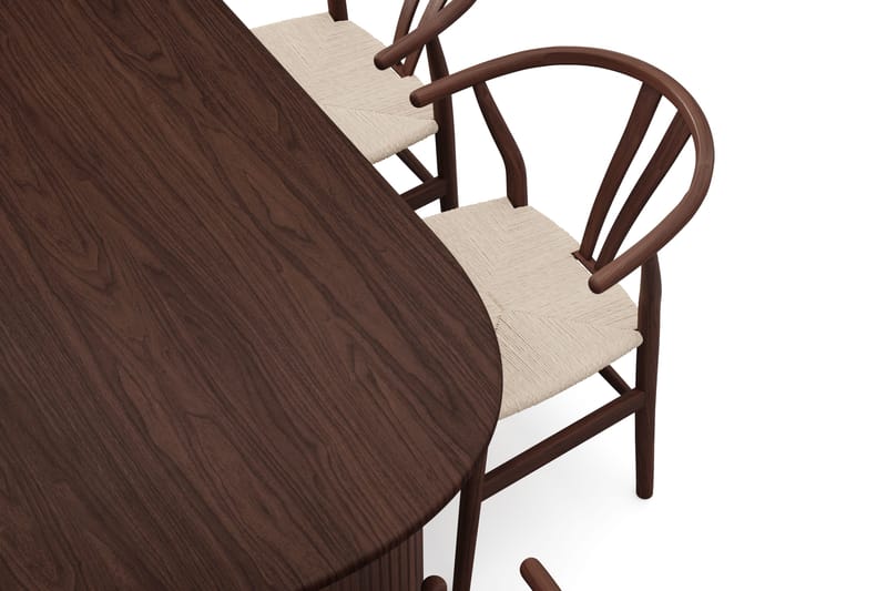 Noira spisegruppe rektangulær 220 cm Valnød med 6 Dastoori-spisestole - Valnød - Møbler - Borde - Spisebordssæt