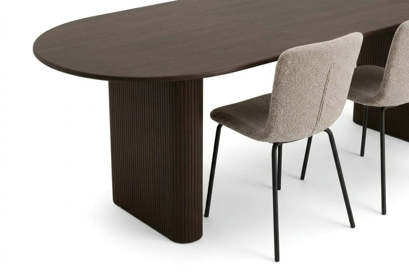 Noira spisegruppe udtrækbar 220-320 cm røget eg med 6 Katy spisestole - Røget eg - Møbler - Borde - Spisebordssæt