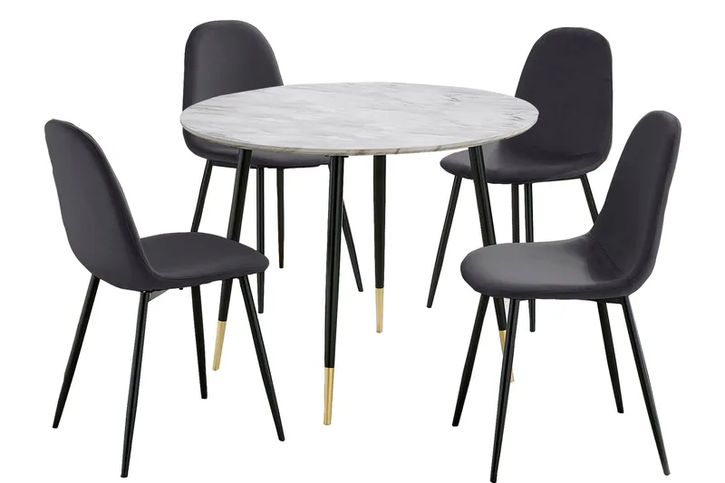 Oktoos Spisebordssæt 100 cm, Antracit/Hvid