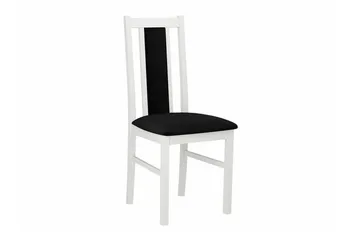 Patrickswell Kvadratisk Spisebordsgruppe 80x80 cm – Spisebord med 4 Spisebordsstole med Betrukket Ryg i Træ - Hvid|Sort - Møbler - Borde - Spisebordssæt