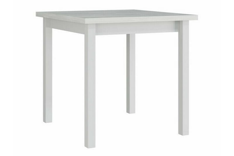 Patrickswell Kvadratisk Spisebordssæt 80x80 cm – Spisebord med 4 Spisestole med Betrukket Ryg i Træ - Hvid|Brun - Møbler - Borde - Spisebordssæt