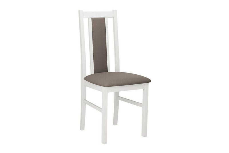 Patrickswell Kvadratisk Spisebordssæt 80x80 cm – Spisebord med 4 Spisestole med Betrukket Ryg i Træ - Hvid|Gråbrun - Møbler - Borde - Spisebordssæt
