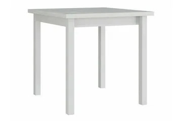 Patrickswell Kvadratisk Spisebordssæt 80x80 cm – Spisebord med 4 Spisestole med Betrukket Ryg i Træ - Hvid|Gråbrun - Møbler - Borde - Spisebordssæt