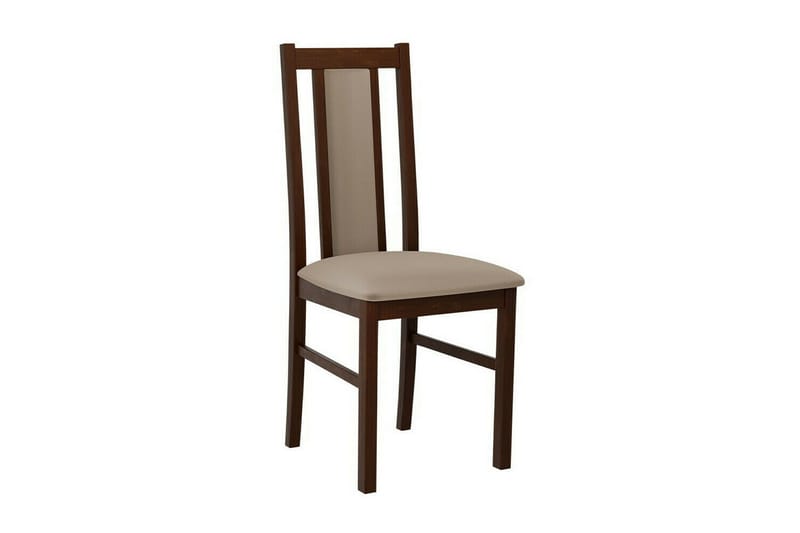 Patrickswell Kvadratisk Spisegruppe 80x80 cm – Spisebord med 4 Spisestole med Betrukket Ryg i Træ - Mørkebrun|Beige - Møbler - Borde - Spisebordssæt