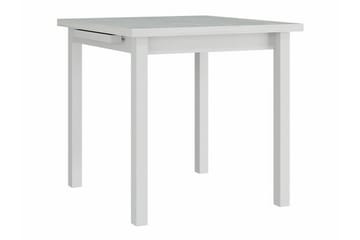 Patrickswell Kvadratisk Udtrækkeligt Spisegruppe 80–110 cm – Spisebord med 4 Spisestole med Sprosserygge i Træ - Hvid|Beige - Møbler - Borde - Spisebordssæt