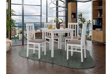 Patrickswell Spisegruppe - Beige/Hvid - Møbler - Borde - Spisebordssæt