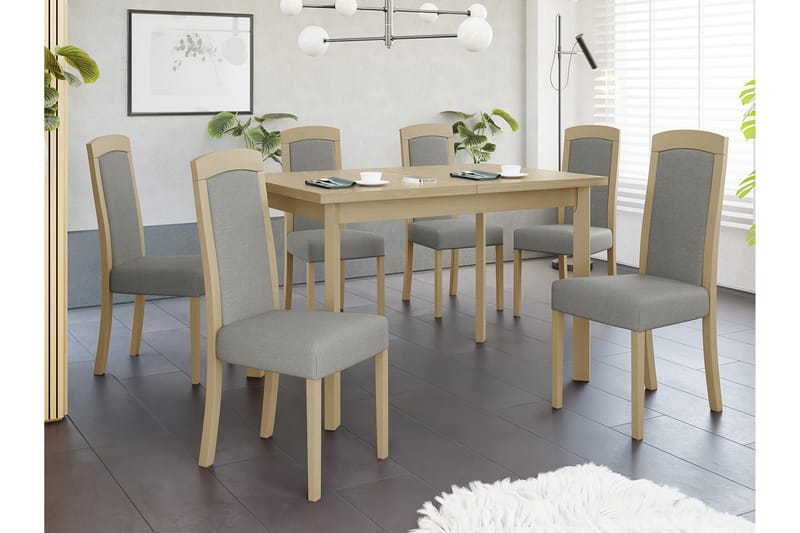 Patrickswell Spisegruppe - Brun/Lysegrå - Møbler - Borde - Spisebordssæt