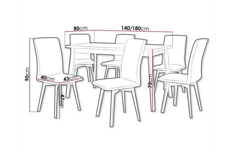 Patrickswell Spisegruppe - Møbler - Borde - Spisebordssæt