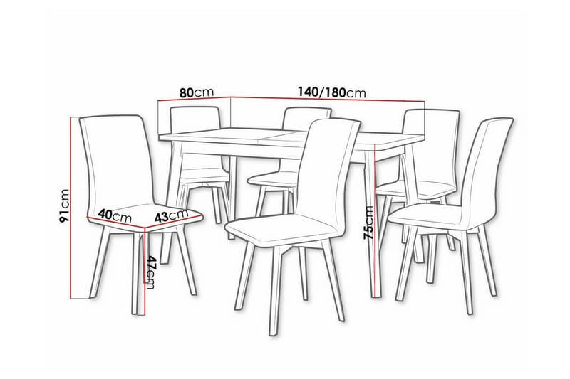 Patrickswell Spisegruppe - Møbler - Borde - Spisebordssæt