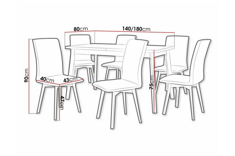 Patrickswell Spisegruppe - Møbler - Borde - Spisebordssæt