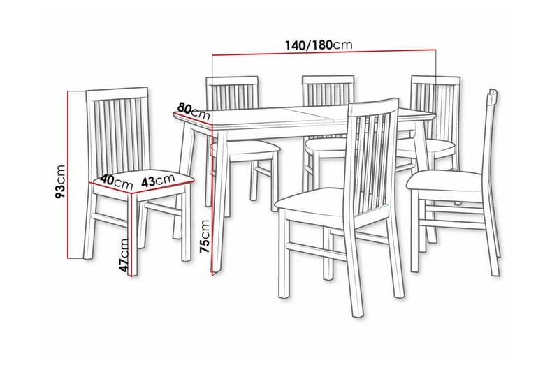 Patrickswell Spisegruppe - Møbler - Borde - Spisebordssæt