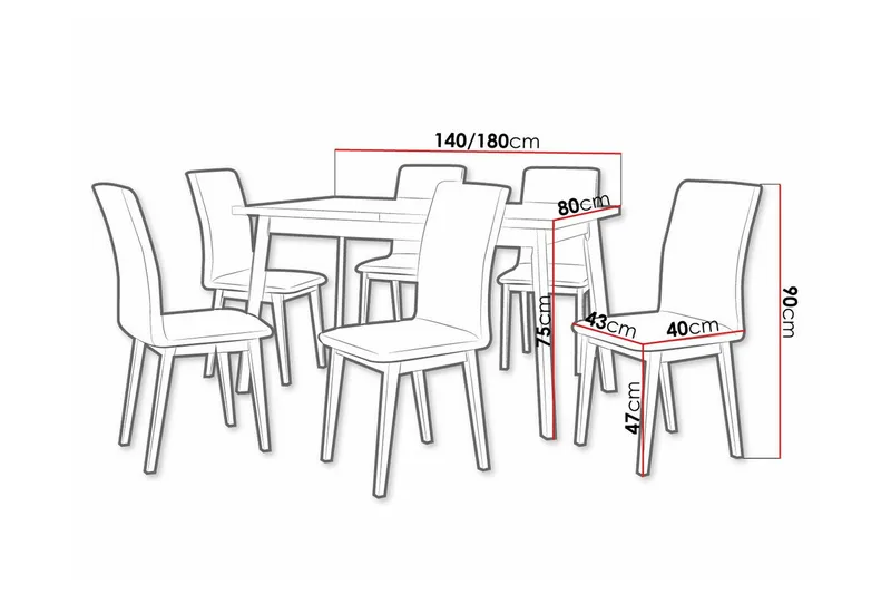 Patrickswell Spisegruppe - Møbler - Borde - Spisebordssæt
