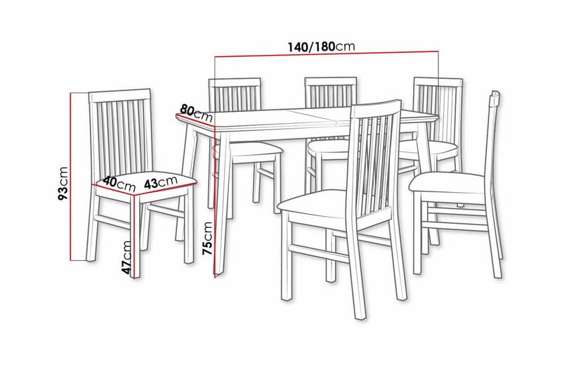 Patrickswell Spisegruppe - Møbler - Borde - Spisebordssæt