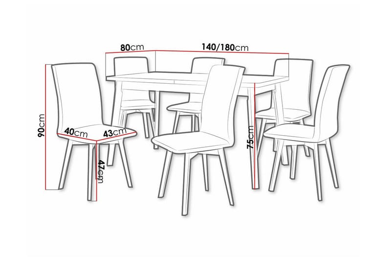 Patrickswell Spisegruppe - Møbler - Borde - Spisebordssæt