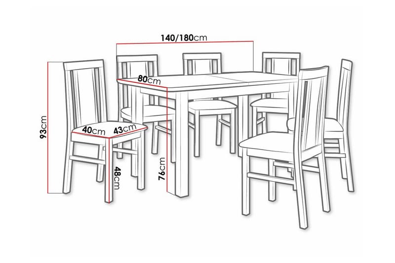 Patrickswell Spisegruppe - Møbler - Borde - Spisebordssæt