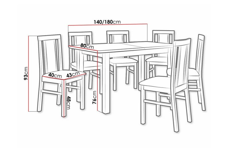 Patrickswell Spisegruppe - Møbler - Borde - Spisebordssæt