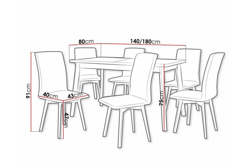 Patrickswell Spisegruppe - Møbler - Borde - Spisebordssæt