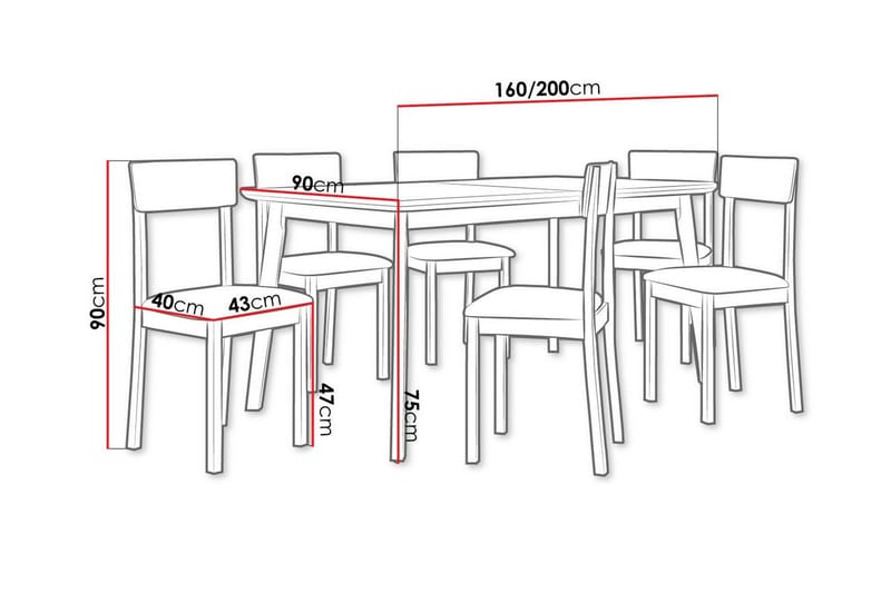 Patrickswell Spisegruppe - Møbler - Borde - Spisebordssæt