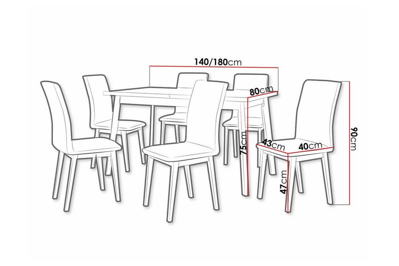 Patrickswell Spisegruppe - Møbler - Borde - Spisebordssæt