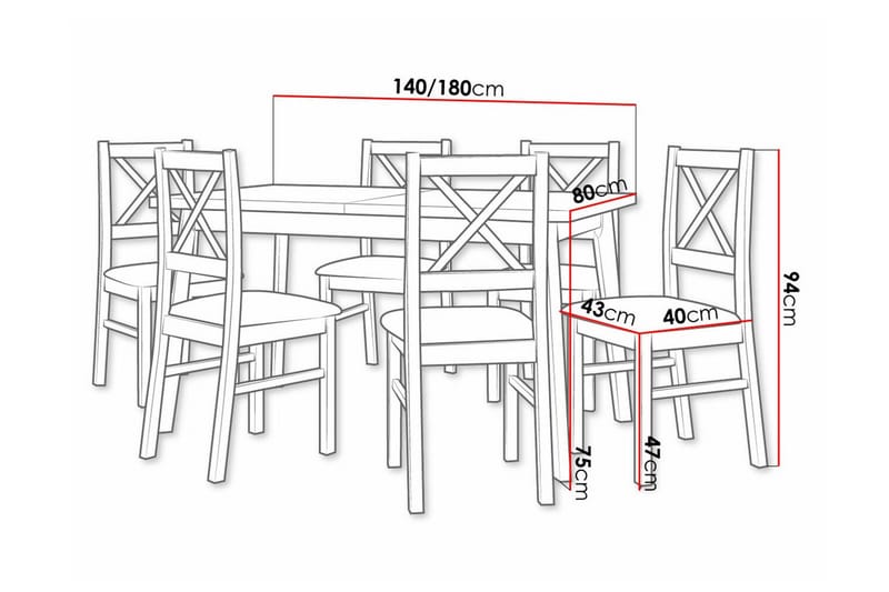 Patrickswell Spisegruppe - Møbler - Borde - Spisebordssæt