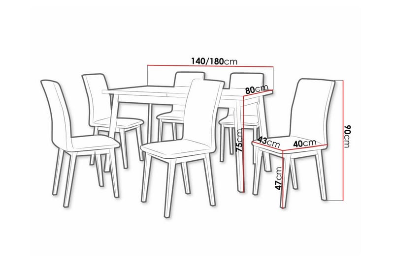Patrickswell Spisegruppe - Møbler - Borde - Spisebordssæt