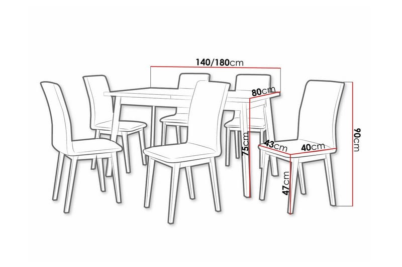 Patrickswell Spisegruppe - Møbler - Borde - Spisebordssæt