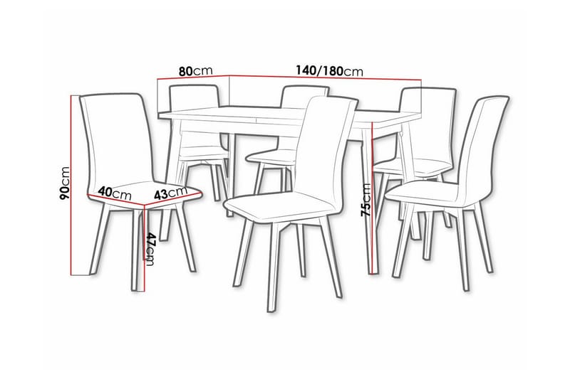 Patrickswell Spisegruppe - Møbler - Borde - Spisebordssæt