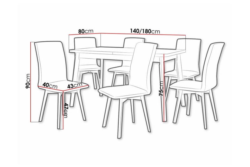 Patrickswell Spisegruppe - Møbler - Borde - Spisebordssæt