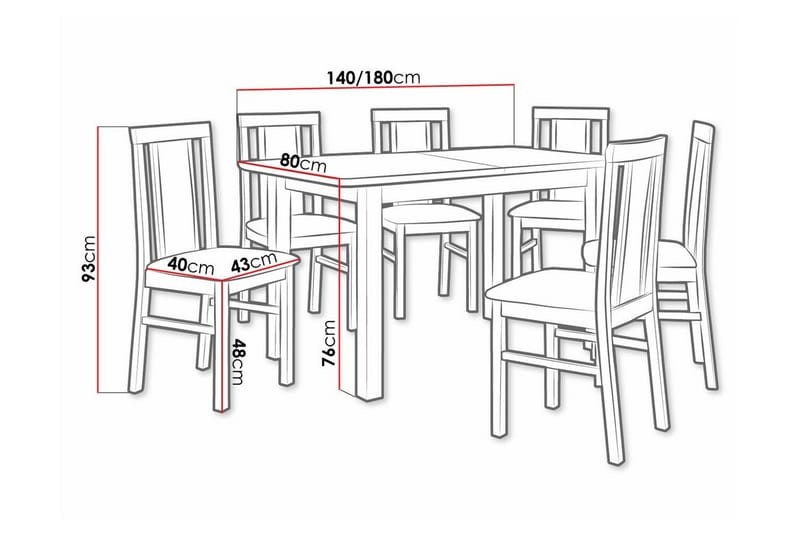 Patrickswell Spisegruppe - Møbler - Borde - Spisebordssæt