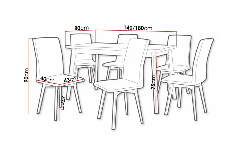 Patrickswell Spisegruppe - Møbler - Borde - Spisebordssæt