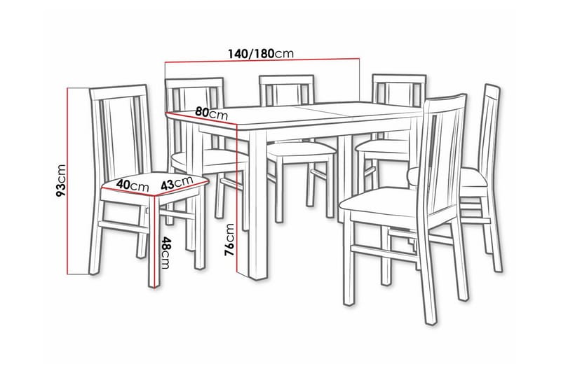 Patrickswell Spisegruppe - Møbler - Borde - Spisebordssæt