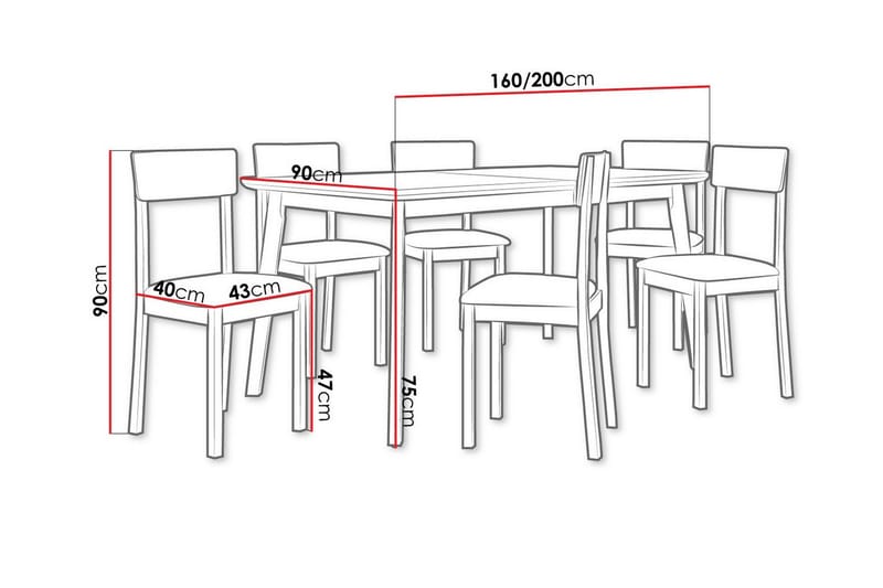 Patrickswell Spisegruppe - Møbler - Borde - Spisebordssæt