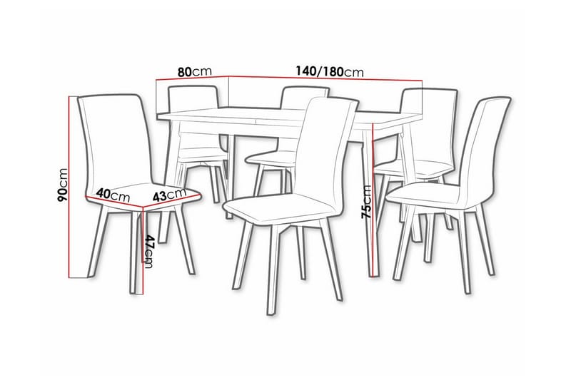 Patrickswell Spisegruppe - Møbler - Borde - Spisebordssæt