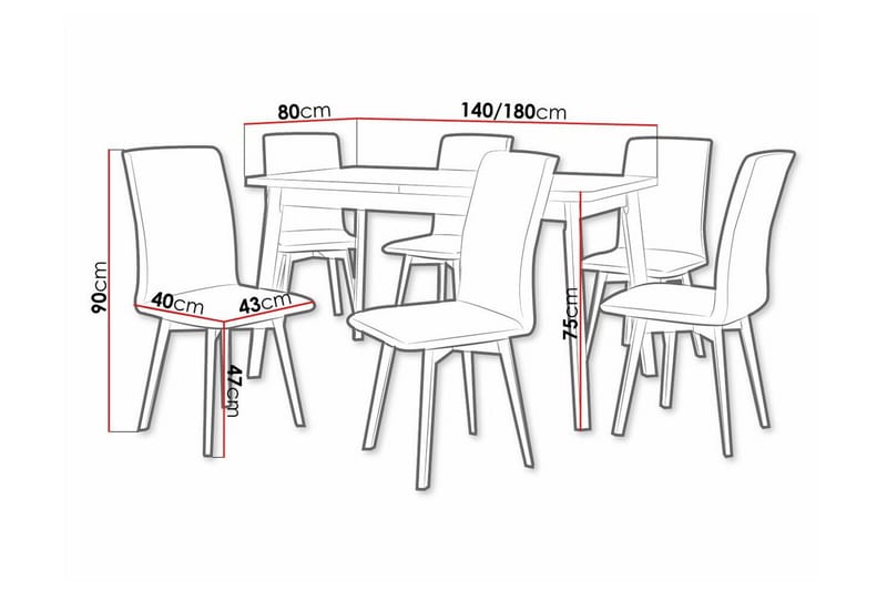 Patrickswell Spisegruppe - Møbler - Borde - Spisebordssæt