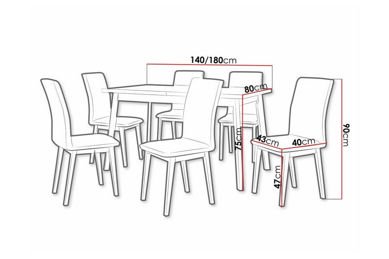 Patrickswell Spisegruppe - Møbler - Borde - Spisebordssæt