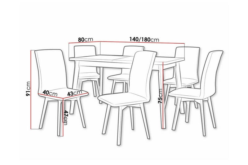 Patrickswell Spisegruppe - Møbler - Borde - Spisebordssæt