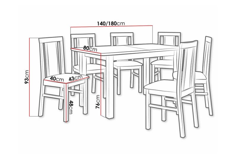 Patrickswell Spisegruppe - Møbler - Borde - Spisebordssæt
